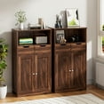 thumbnail image 7 of Walsunny Bathroom Storage Cabinets for Floor with 2 Doors 2 Drawers Freestanding Wooden Shelves Organizer Cupboard for Small Spaces Bathroom Living Room Bedroom Entryway Brown, 7 of 7