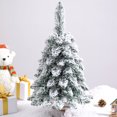 thumbnail image 2 of Tabletop Christmas Tree Decorations White Flocked Plastic Tree 16 in Height for Home Desktop Snow Scene Display, 2 of 6