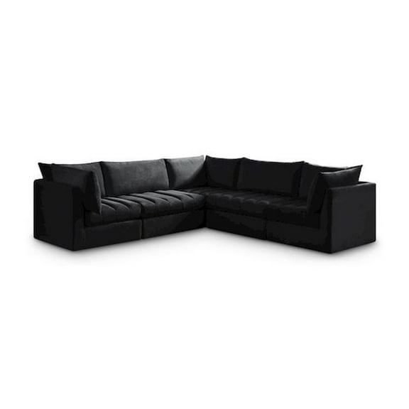 Meridian Furniture Jacob Black Velvet Modular Sectional
