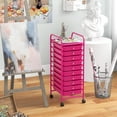 thumbnail image 4 of YYEAN 10 Drawer Rolling Storage Cart Scrapbook Paper Office School 15"D x 13"W x 34"H-Hot Pink, 4 of 11