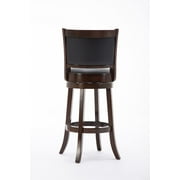 Boraam Wood Augusta Bar Height Swivel Bar Stool in Cappuccino Finish
