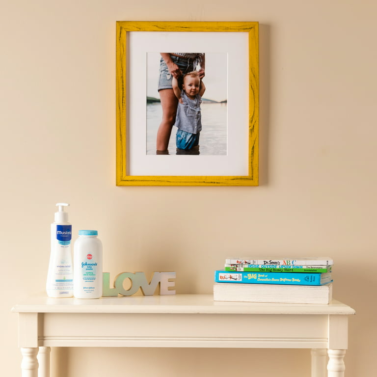 ArtToFrames 4x7 inch Yellow Picture Frame, Yellow Wood Poster Frame (4483), Size: 4 x 7