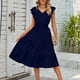 thumbnail image 1 of Миди-Платья Vestido de mujer de una línea sin mangas con cuello en V vestido largo suave para cóctel (azul marino S) Cgtredaw Para estrenar, 1 of 1