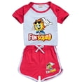 thumbnail image 2 of Venta al por mayor de ropa de juego Kawaii Fun Squad, conjunto de camisas de verano para niños, camisetas de algodón, camisetas de dibujos animados, trajes deportivos para niñas pequeñas zhangmenya LED, 2 of 2