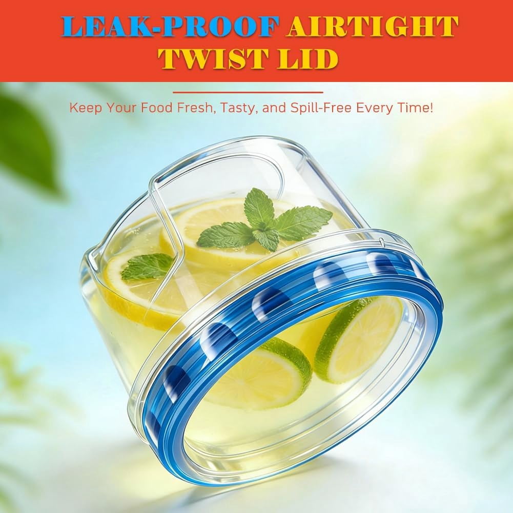 10 Pack 17oz Reusable Freezer Storage Containers with Twist Top Lids Airtight, Clear Plastic Food Storage Meal Prep Containers for Leftover Lunch Fruit Salad Oats, Small Soup Container Microwave Safe
