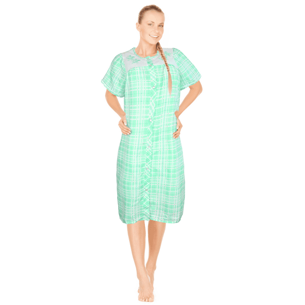 JEFFRICO Womens Dusters For Women Snap Front Housecoat Lounger Duster