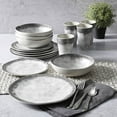 thumbnail image 4 of Gibson Home Granite Organic Round Melamine Dinnerware Set, Service for Four (16pcs), Marble, 4 of 8