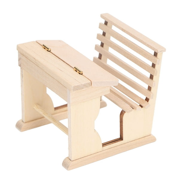 Dollhouse Classroom Decoration Miniature School Desk Birch Lightweight 1 12 Simulation For Child Room