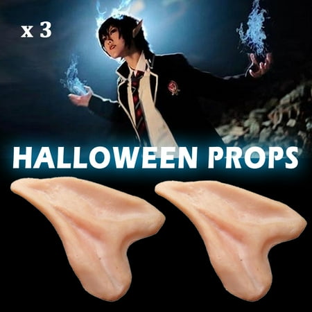 IClover [3 packs] Halloween Props Masquerade Fancy Dress Costume Ear Tips Elf Cosplay Spirit Ear Fairy Hobbit Vulcan Spock