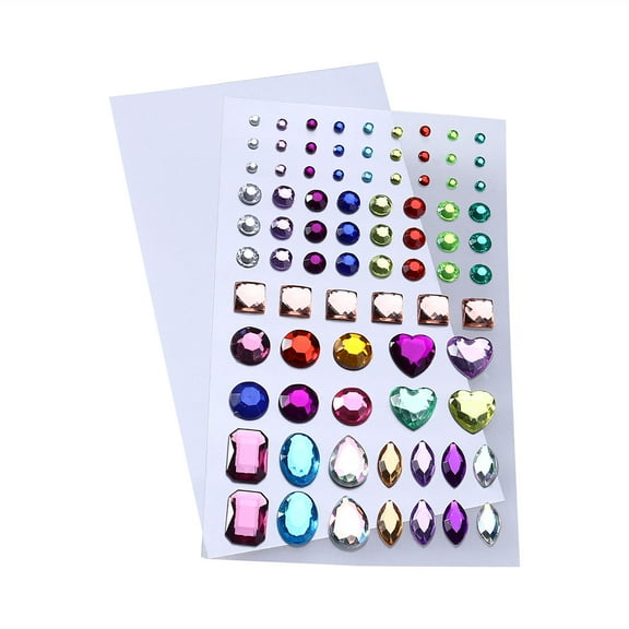 LEORX Self Adhesive Gems Stickers Assorted Colors Various Shapes for Craft Decoration and Face Painting