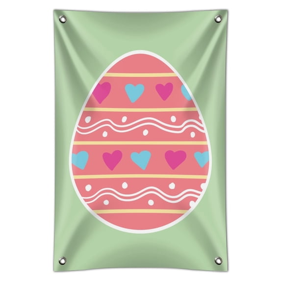 Cute Easter Egg Pink with Hearts Home Business Office Sign