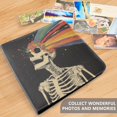 thumbnail image 4 of FORMRS 3 Ring Photo Album 4"x6" Self Adhesive Large Capacity PU Leather Cover, Black Skeleton, 4 of 8