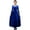 Royal Blue XXL, variant on Women Evening Dress Golden Velvet V Neck Pleated A-line Pure Color Long Sleeves Full Length Dress High Waist Prom Party Maxi Dress