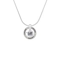 thumbnail image 2 of Delight Jewelry Silvertone Text Chat - bff - Best Friends Forever - Laugh Ring Charm Necklace, 18", 2 of 4