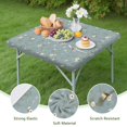 thumbnail image 4 of Pioneer Flower Floral Print Pattern Square Fitted Tablecloth with Elastic Edge,Square Table Cover,Washable Elastic Table Cover for Home Kitchen Party Decor 34"x34", 4 of 6