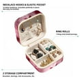 thumbnail image 2 of Pink Monkey Travel Portable Square Decorative Box Jewelry Stand: All-in-One Earring Holder, Ring Keeper, Necklace & Bracelet Organizer - Storage Box for Girls and Women, 2 of 6