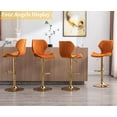 thumbnail image 6 of EALSON Velvet Bar Stools Set of 4 Counter Height Barstools with Back Swivel Bar Chairs with Gold Base Modern Adjustable Kitchen Island Stools for Home Bar/Dining Room, Orange, 6 of 14
