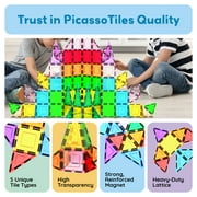 PICASSO-TILES Magnetic Tiles for Kids, 101PC STEM Building Blocks Educational Magnet Toy