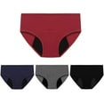 thumbnail image 4 of 4-Pack Women Menstrual Period Underwear Mid Waist Cotton Postpartum Panties Solid Underpants Stretch Briefs, 4 of 9