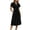 06-Black2452, variant on XIAONU Womens Solid Wrap Midi Dress Short Flutter Sleeve Waist Tie Casual Dress With Pockets