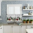 thumbnail image 4 of Kitchen Curtains Tiers, Christmas Snowman Snowflake Tree Scarf Winter Gray Rod Pocket Short Window Valance Curtains for Kitchen Cafe Bathroom, 27.5" x 36", 2 Panels, 4 of 5