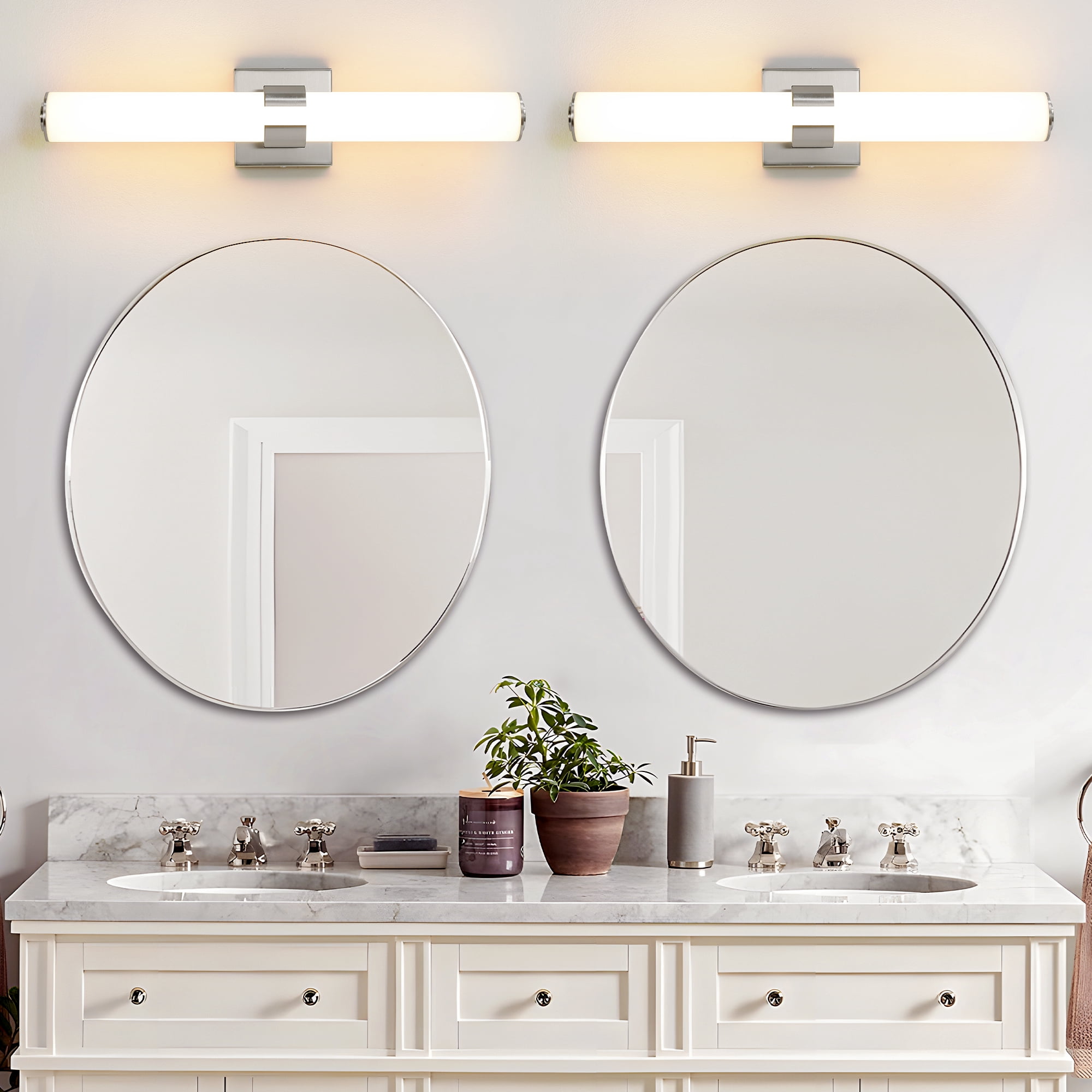 KAISITE Modern 1-Light Dimmable LED Bathroom Vanity Light, Waterproof Lamps for Bathroom, Acrylic Lampshade
