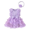 thumbnail image 1 of GDREDA Girls' Jumpsuits & Rompers Girl's Jumpsuits, Rompers & Overalls Baby Girls' Ribbed Bowknot Romper & Headband Set Sleeveless Summer Baby Outfit With Breathable Design Purple,12-18 Months, 1 of 9
