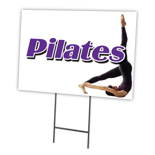 PILATES 18"x24" Yard Sign & Stake | Advertise Your Business | Stake Included Image On Front Only | Made in The USA