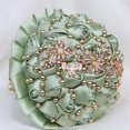 thumbnail image 3 of Ramo de Boda Hecho a Mano con Broche de Pedrería Dorada y Perlas, Ramo Nupcial para Novia, Dama de Honor, Quinceañera, Ramo de Flores de Rosa de Satén, Boda Verde Salvia, 3 of 4