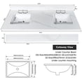 thumbnail image 3 of Montary 61-inch Quartz Bathroom Vanity Top with Undermounted Double Bowl Sink & 4 Inch High Backsplash, 3/4" Thick Quartz Stone Vanity Sink Tops with Pre-Drilled Holes, Calacatta White, 3 of 8