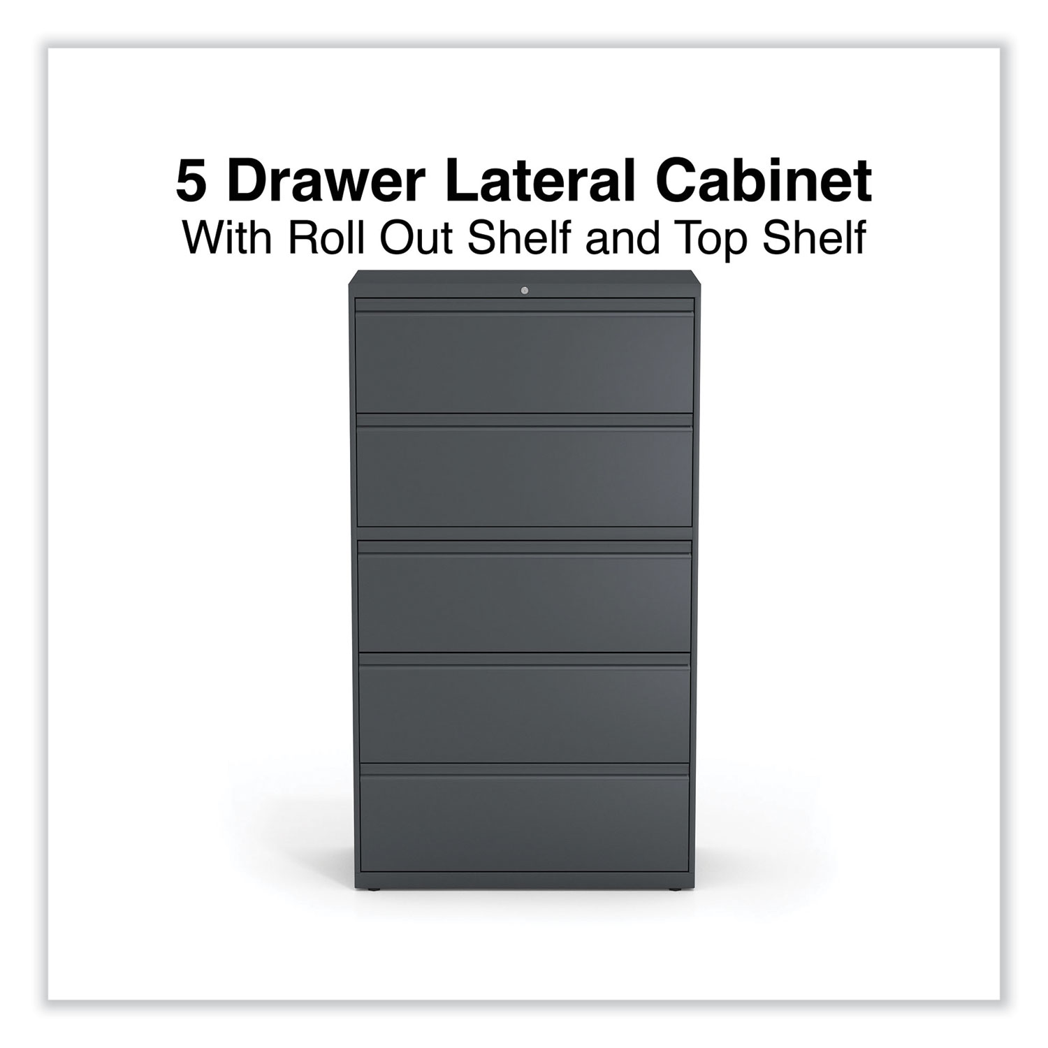 Alera Lateral File, 5 Legal/Letter/A4/A5-Size File Drawers, Charcoal, 36" x 18.63" x 67.63" - image 2 of 7