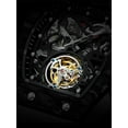 thumbnail image 3 of AESOP Mechanical Hand-Wind Square Wrist Watch Men's Stainless Steel and Silicone Sapphire Male Skeleton Real Tourbillon Clock Waterproof Luminous Chronograph, 3 of 4