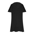 thumbnail image 5 of Karight Women's Solid Color Short Sleeve Hooded Flared Casual Loose Dress, 5 of 9