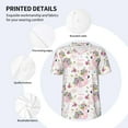 thumbnail image 3 of Rateoe Flamingo And Flowers Pattern Men’s Baseball Short Sleeve Polo Shirt, Midweight Men's Shirt Golf Shirt Polo Shirts Quick Dry Short-X-Large, 3 of 7