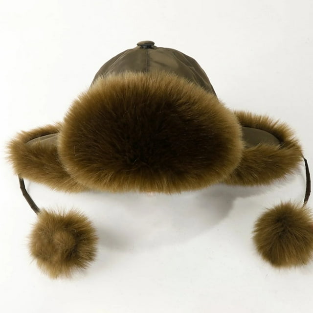 Bomber Hats Faux Snow Trapper Hat With Ear For Skiing Head Circumference Bomber Hats
