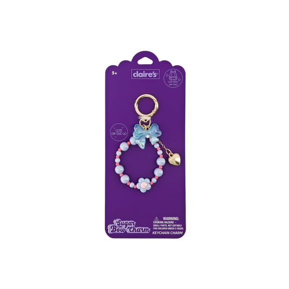 Claire's Bag Charm - Blue Bow