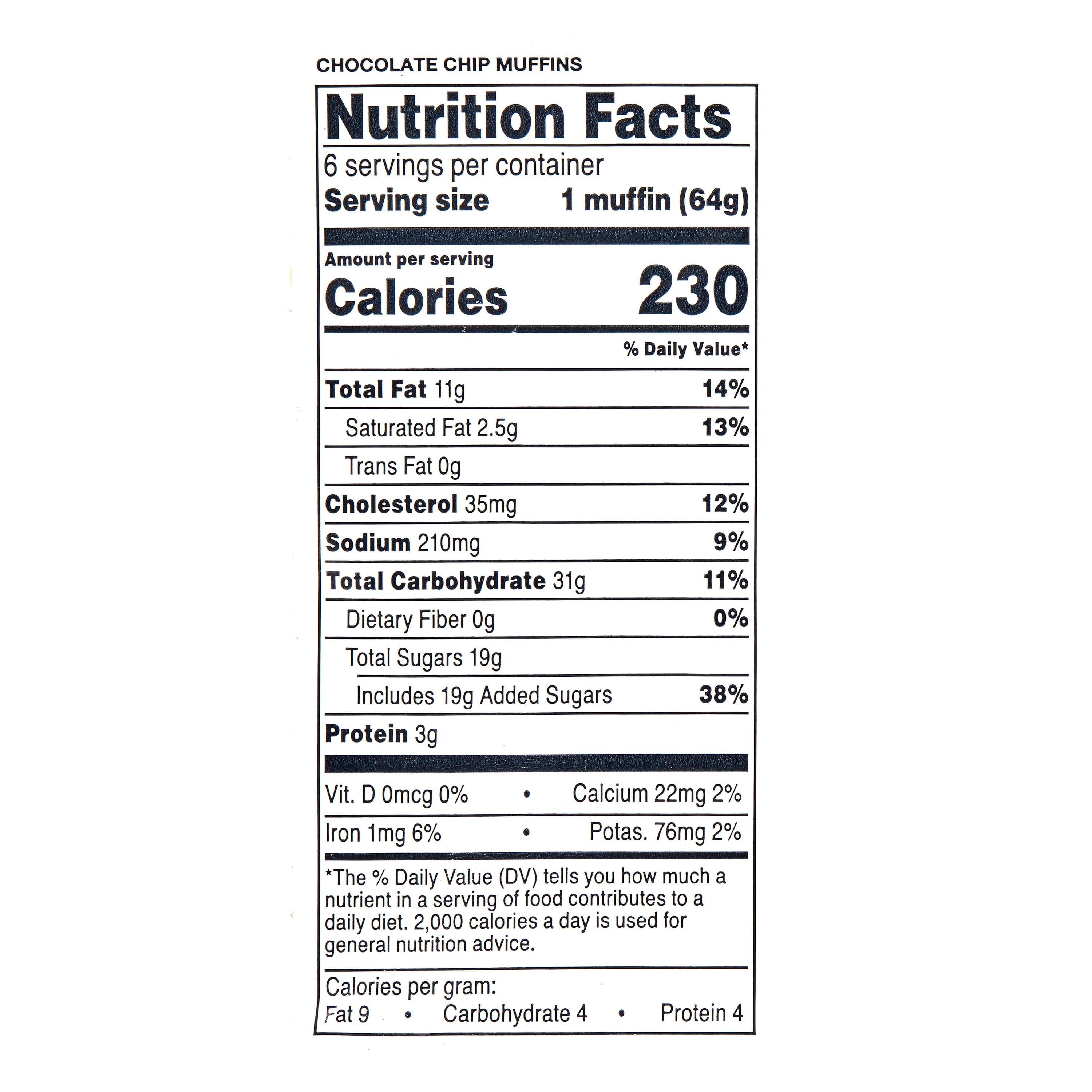 Freshness Guaranteed Chocolate Chip Muffins, 13.5 oz Clamshell, 6 Count