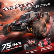 DEERC 1:14 Fast Brushless RC Car for Adults, Max 46+ mph Off-Road Truck, 2 * 3S Lipo 4WD Waterproof, 7 Lighting Modes High Speed Remote Control, All Terrain Truggy for Snow, Sand & Mud