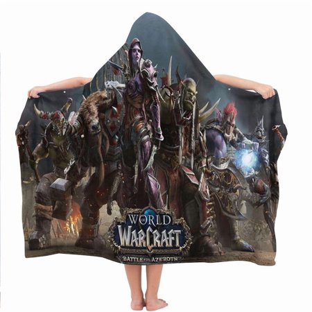 World of Warcraft Hooded Kids Beach Towels Microfiber Toddler Bath Hat Swim Cover-ups Poncho Absorbent Pool Wrap