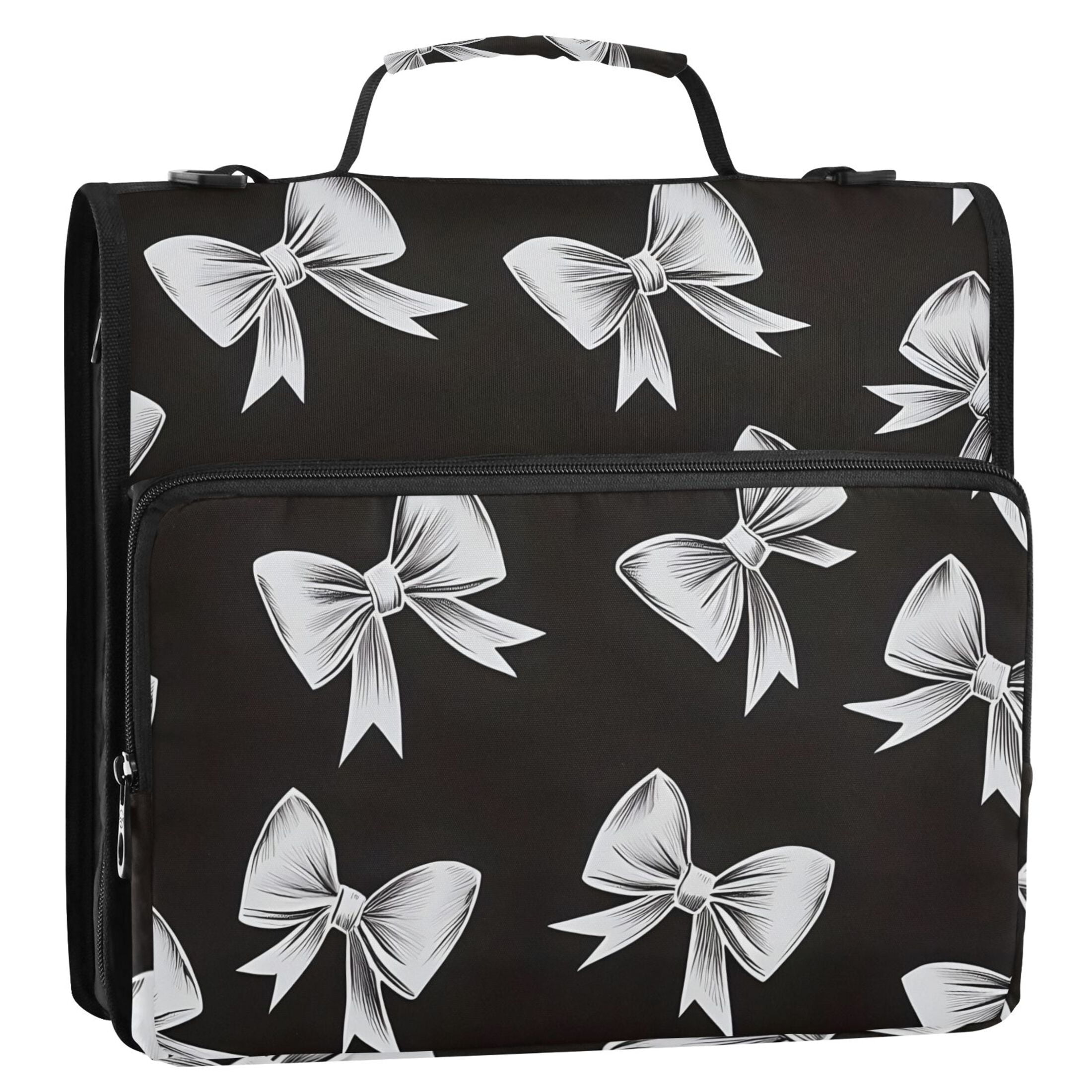 ALAZA Zipper Binder Bow 1.5 inch 3 Ring 500 Sheet Capacity File Folder School Organizer