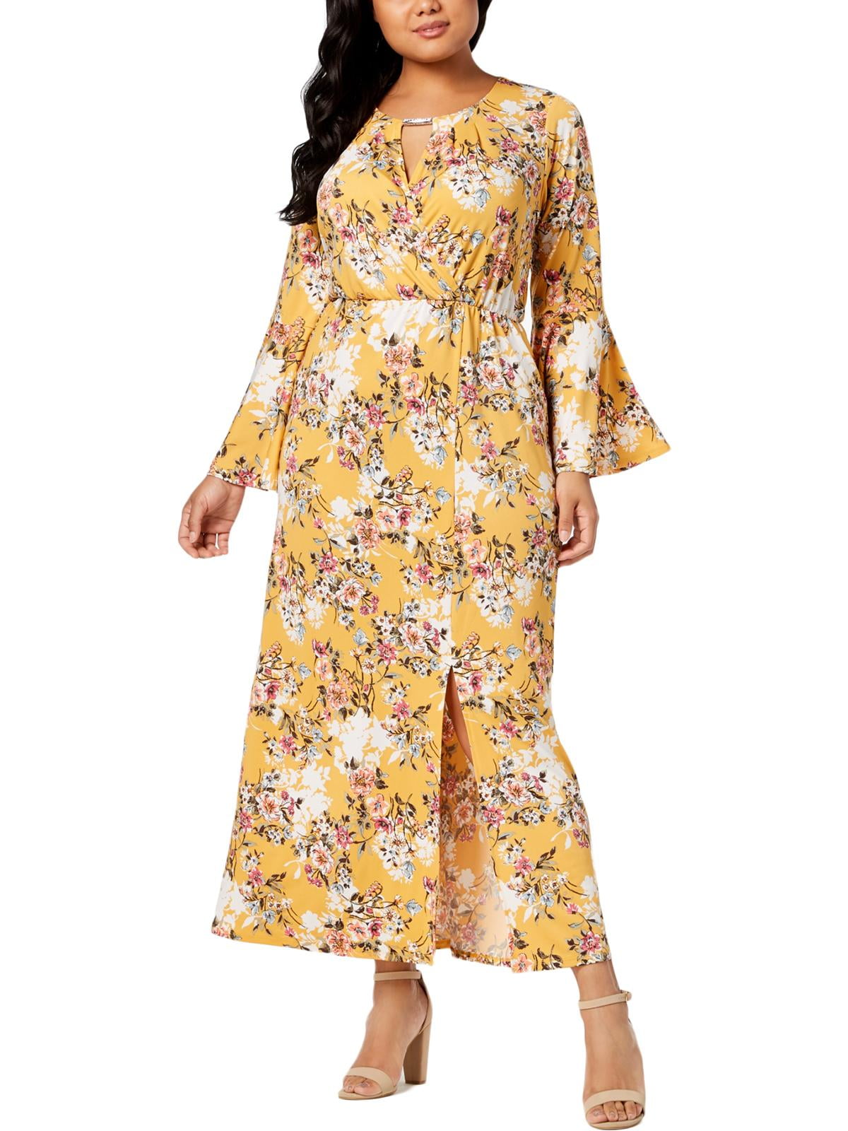 walmart yellow floral dress