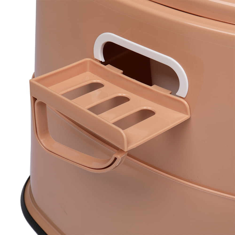Portable Emergency Toilet , Non-Slip, Odorless, Leak-Proof, For Camping, Outdoors, Brown