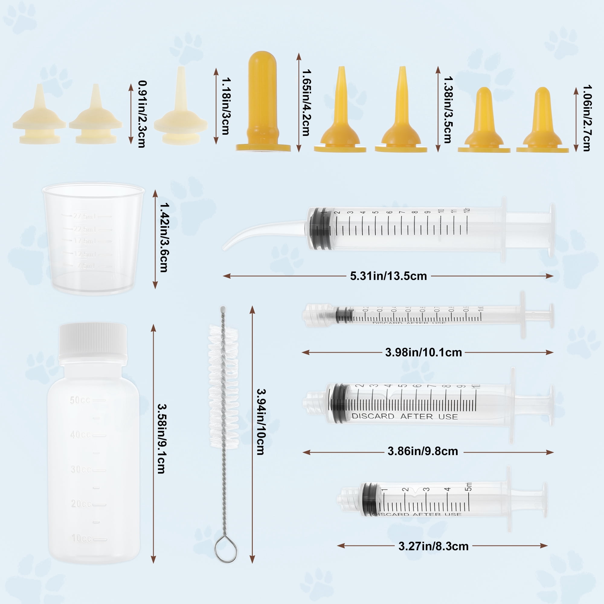 Unique Bargains Kitten Bottle Feeding Kit Yellow