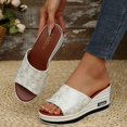 thumbnail image 3 of Dakaela Women's Platform Wedge Sandals Open Toe Slip on Slides Comfortable Summer Walking Shoes, 3 of 8
