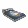 thumbnail image 3 of Ambesonne Galaxy Fitted Sheet & Pillow Sham Set, Mysterious Space Road, Twinxl, Blue Yellow Black, 3 of 3