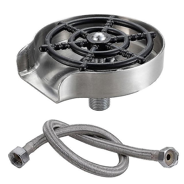 Lavadora de botellas de grifo de cocina, accesorios de limpiador de lavadora de vidrio de grifo, enjuague rápido de taza, unidad de enjuague automático de fregadero de cocina (negro) kaili Sencillez