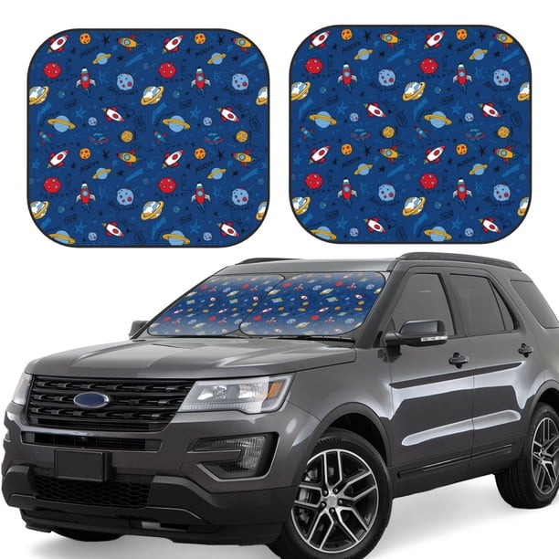 Balery Space Parasol para parabrisas de coche de 2 piezas | Parasol plegable para parabrisas delantero de coche para la mayoría de sedanes-Medium
