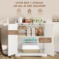 thumbnail image 4 of VEANERWOOD 33.5"H Hidden Cat Litter Box Enclosure Furniture Multi-Functional Cat Litter Box Washroom with Removable Dividers for Bedrooms, Living Room, Hallway, 4 of 8