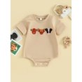 thumbnail image 2 of Suealasg Western Baby Boy Girls Romper Short Sleeve Cow Head Pattern Bodysuit 3M 6M 12M 18M Newborn Boy Girls Summer One Piece Clothes, 2 of 9