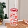 thumbnail image 3 of Bows Can Sipper Glass with Lid 20 OZ Holiday Time, 3 of 6